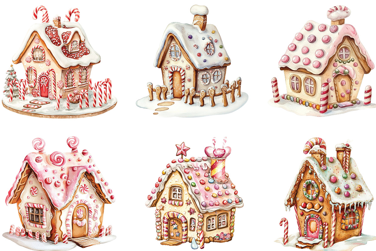 Christmas Whimsical Gingerbread Hous, an Illustration by CraftArtStudio (Photo 2 of 6)