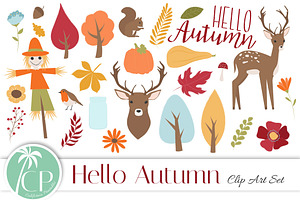 Hello Autumn Clipart Set