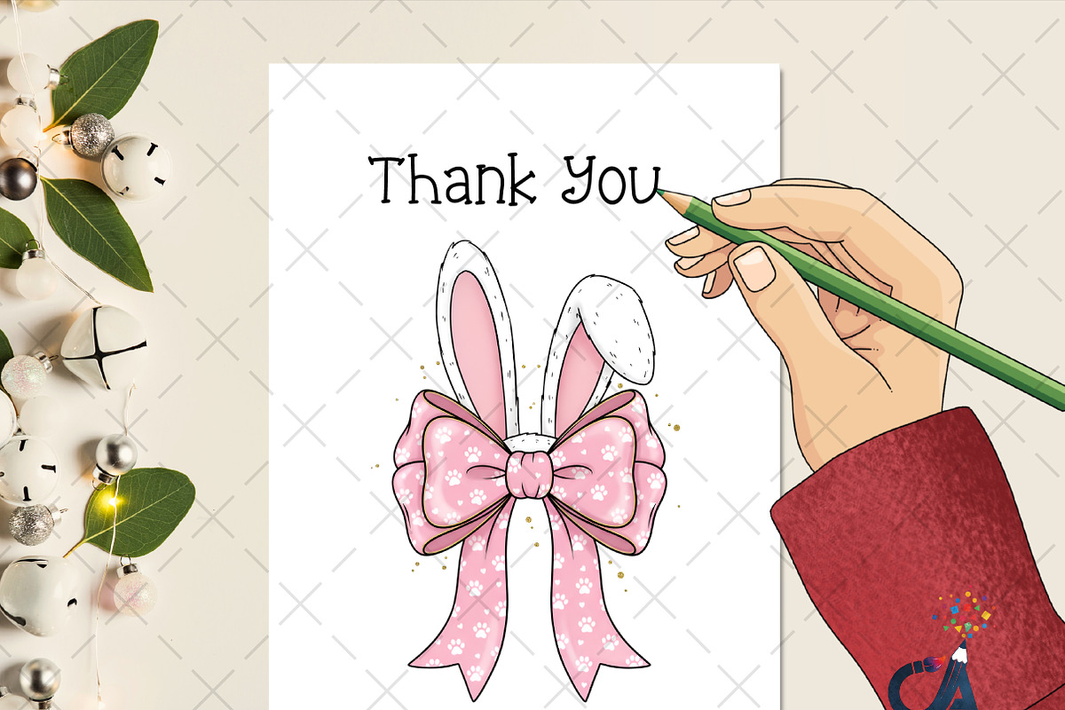 Easter Bunny Ears Bow PNG, an Illustration by Creative Art (Photo 2 of 6)