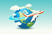 Airplane Travel, a Transportation Illustration by Seyyahil (Thumbnail 1 of 4)