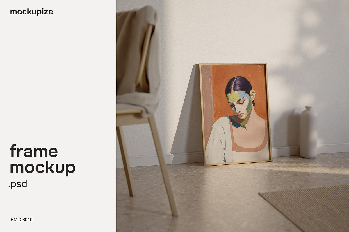 DIN A Wall Leaning Frame Mockup, a Household Mockup by mockupize (Photo 1 of 7)