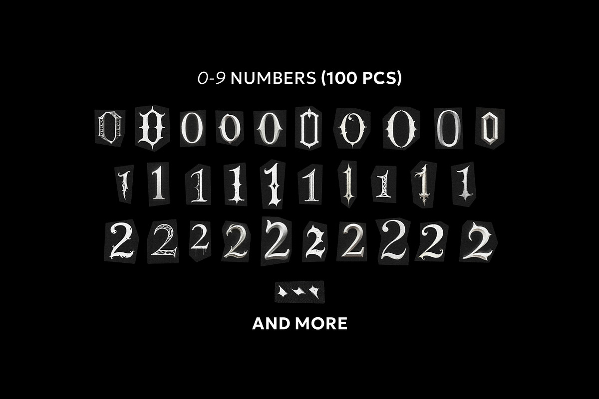Gothic Letters, 500+ pcs PNG FONT, an Object Graphic by BORT GRAPHIC (Photo 6 of 8)