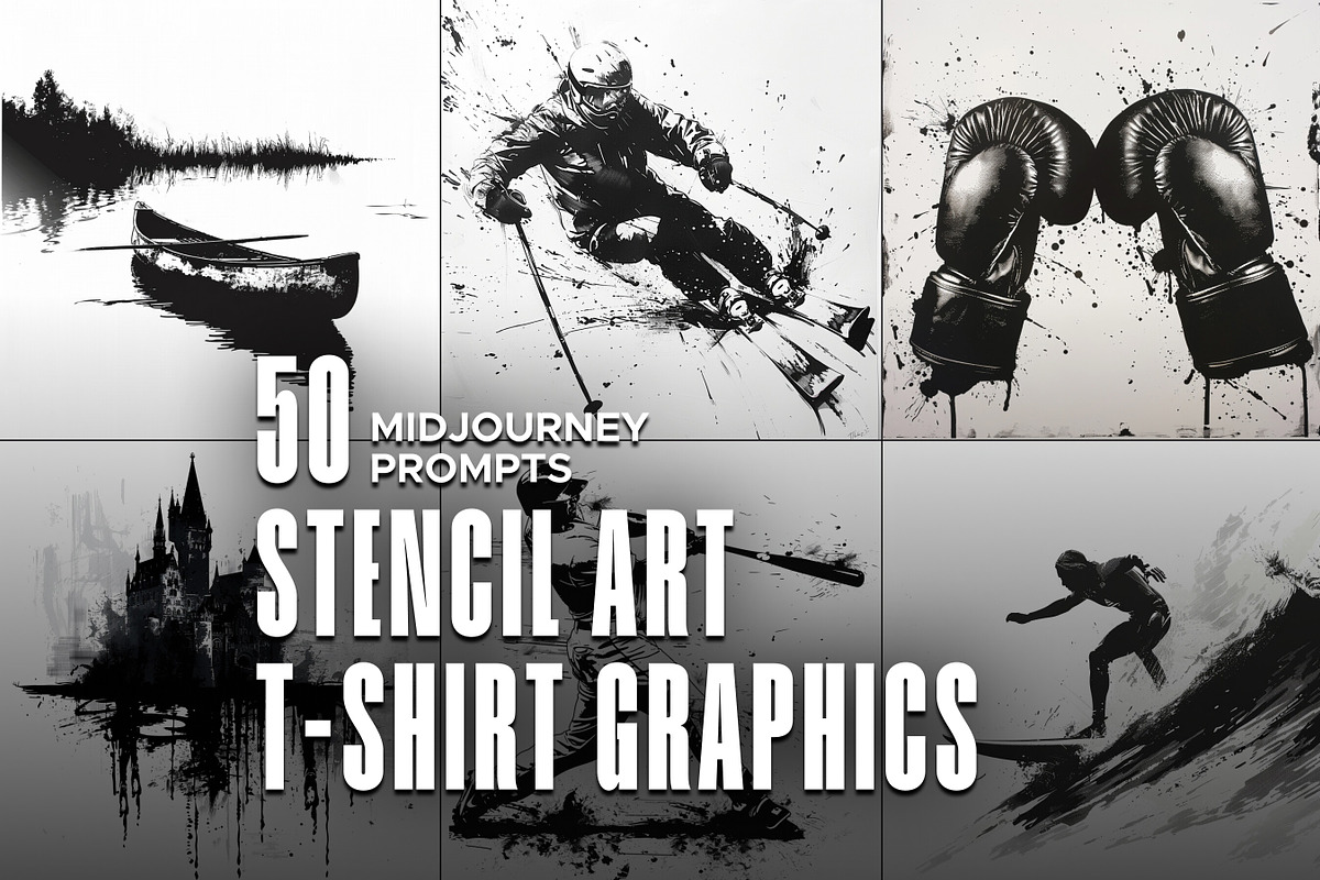 50 Stencil Art Midjourney Prompts, an Object Graphic by MadeByAI Studio (Photo 1 of 4)