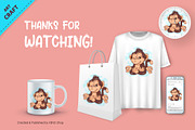 Meditating Cartoon Monkey. Crafting, an Animal Illustration by KENO Mascots (Thumbnail 3 of 3)