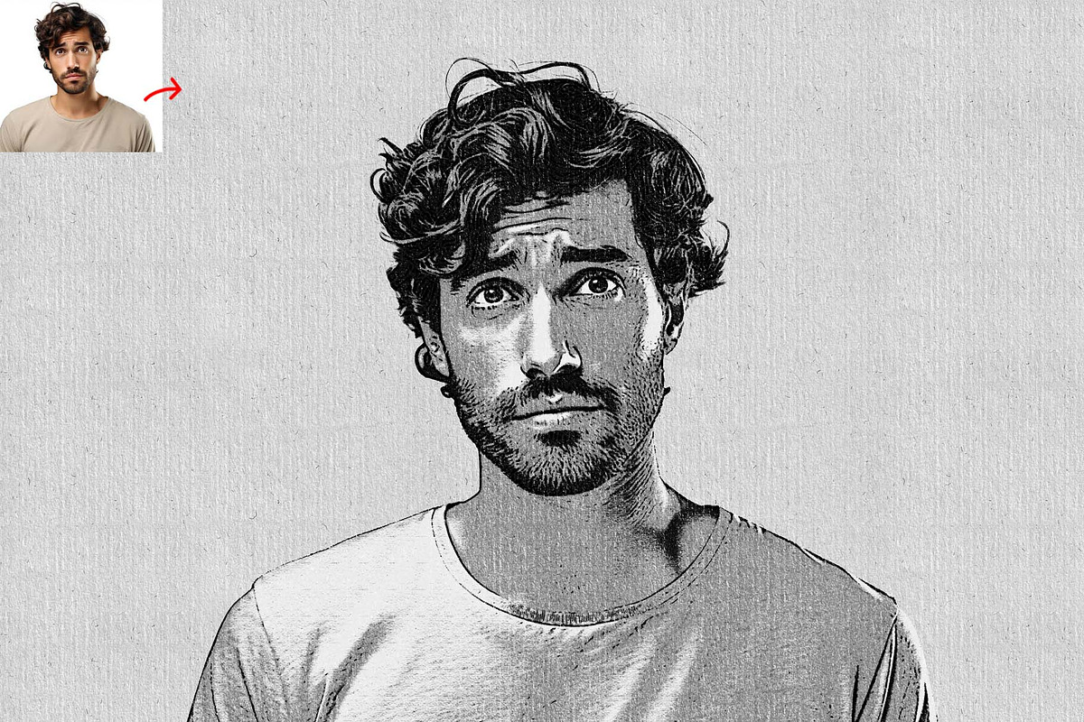 Realistic Ink Drawing Photo Effect, an Action Add-On by MRI STUDIO