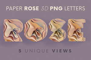 Paper Rose - 3D Lettering