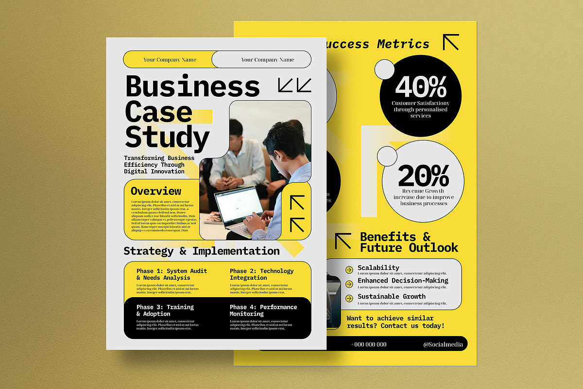 Yellow White Business Case Study, a Flyer Template by graphicook (Photo 1 of 2)