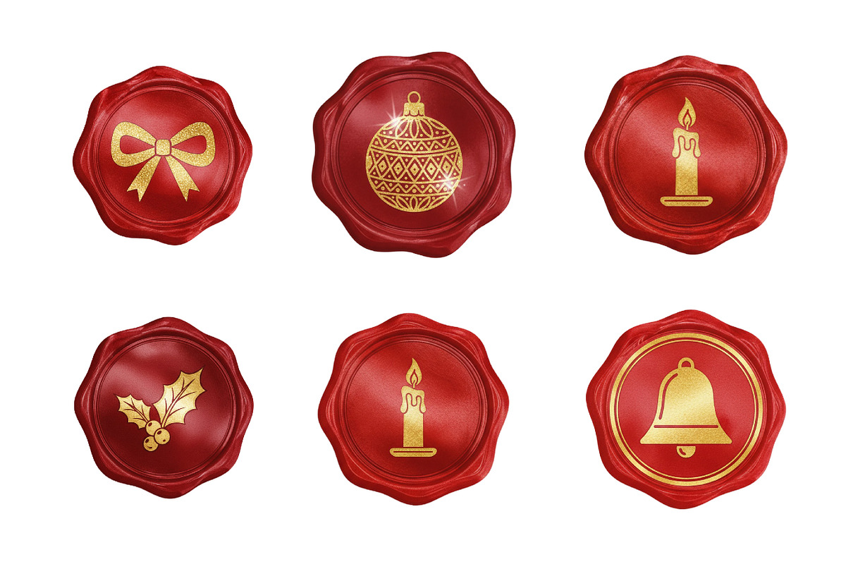 Elegant Red Wax Seal Stamp Clipart, an Illustration by SinaCreation (Photo 3 of 7)