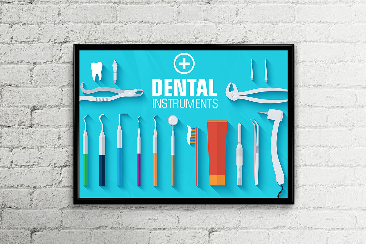 Flat medical dental instruments, a Healthcare Illustration by LineTale (Photo 2 of 2)