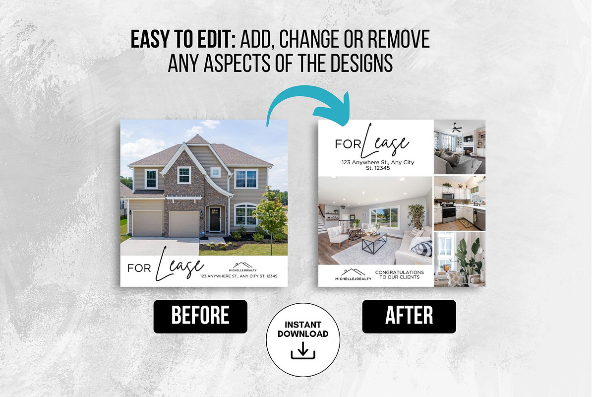 For Lease Real Estate Instagram Post, a Social Media Template by CreativeVinesStore (Photo 7 of 11)
