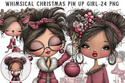 Whimsical Christmas Pin Up Girl Clip, an Illustration by Libby Wishes (Thumbnail 1 of 7)