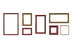 Wooden picture frame realistic, an Illustration by winwin.art