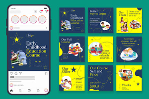 Learn Education Course Media Post, an UI Kit Template by CreativeShaper