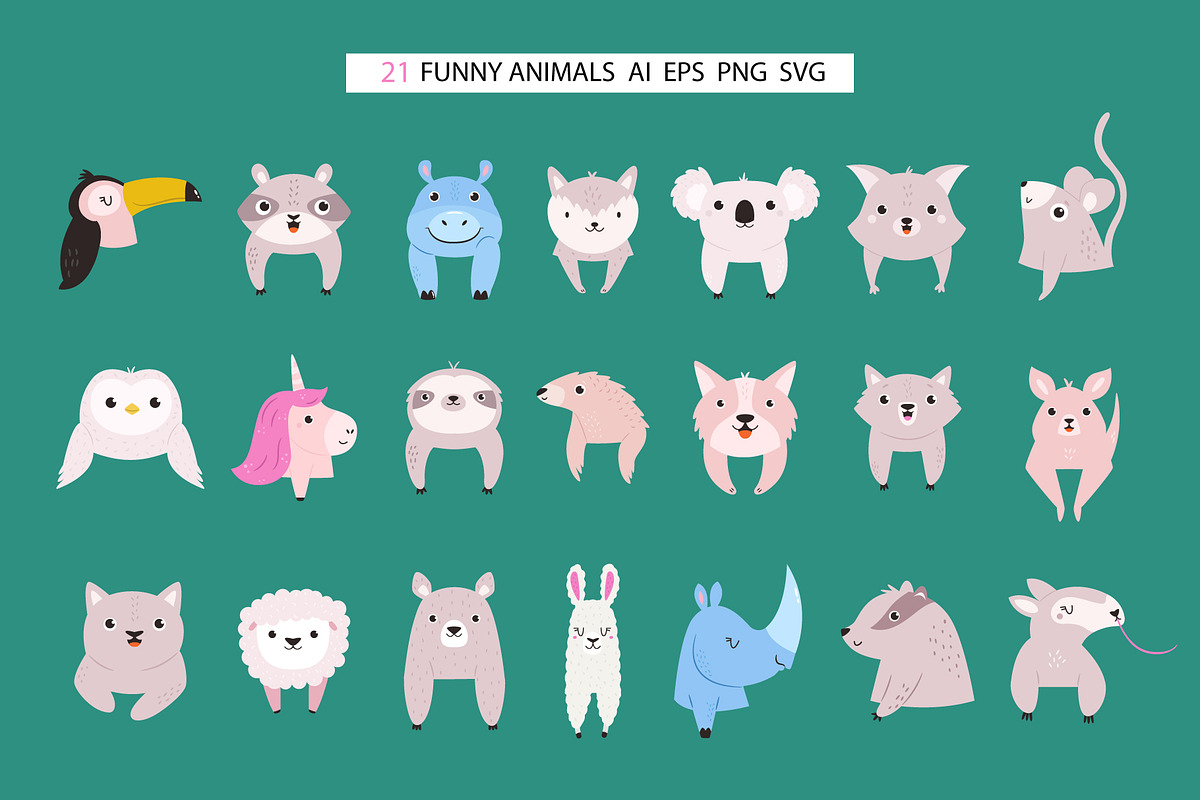 Cute Woodland Animals Vector Set, an Animal Illustration by danceyourlife (Photo 13 of 15)