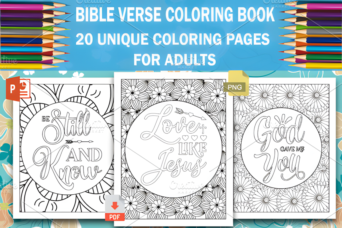 Bible Verse Coloring Book, a Decorative Illustration by Coco Bloom (Photo 2 of 3)