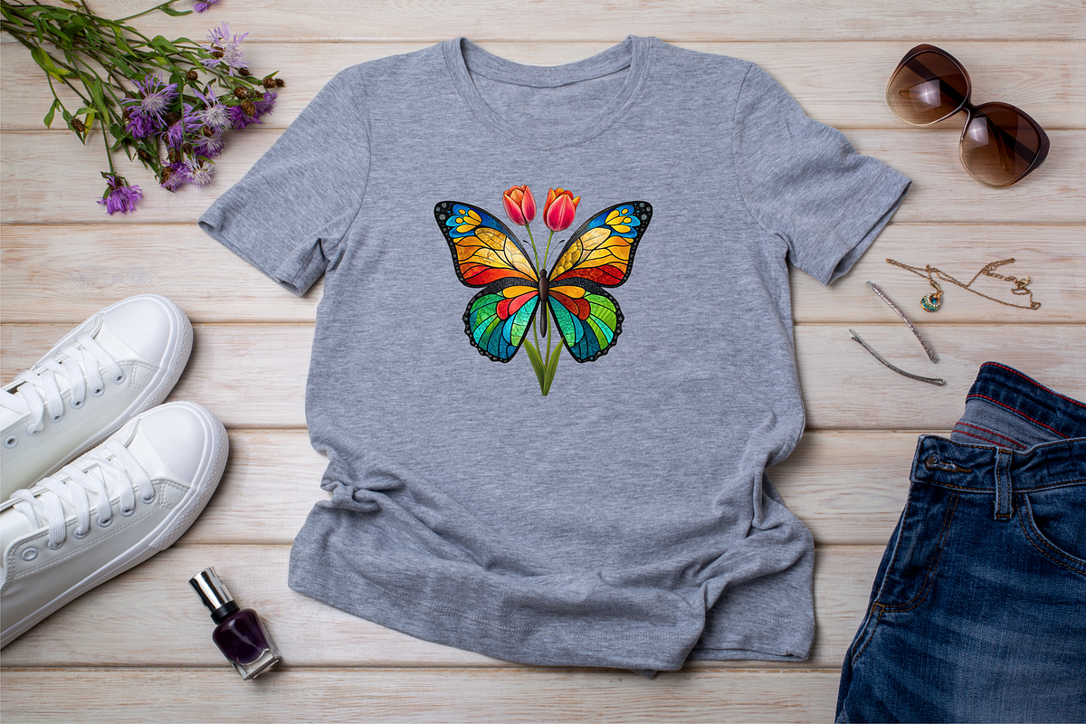 Tulip Butterfly Sublimation Clipart, an Animal Illustration by FloridPrintables (Photo 6 of 12)