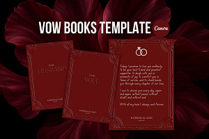 Wedding Vow Book – Canva Template, a Stationery Template by TrendyliciousStore
