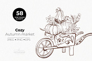 Vintage Autumn Botanical Line Art, a Seasonal Illustration by katmonne (Thumbnail 5 of 14)