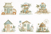 Beach Huts Summer Clipart, an Illustration by DreamArtGraphic (Thumbnail 8 of 8)