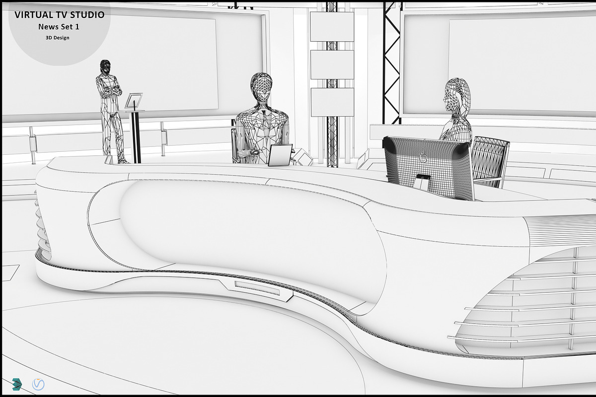 TV Studio Collection Vol 6 - 2 PCS, an Architecture 3D Model by akerStudio (Photo 44 of 98)