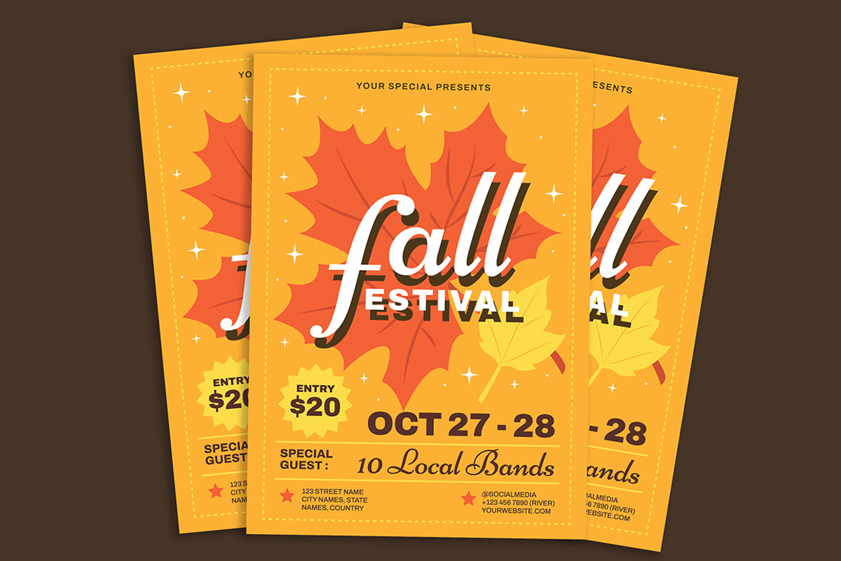 Fall Festival Flyer, a Flyer Template by Gumico Studio. (Photo 2 of 3)