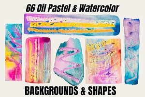 Oil Pastel & Watercolor Backgrounds, a Texture Illustration by Eryn Rose Design
