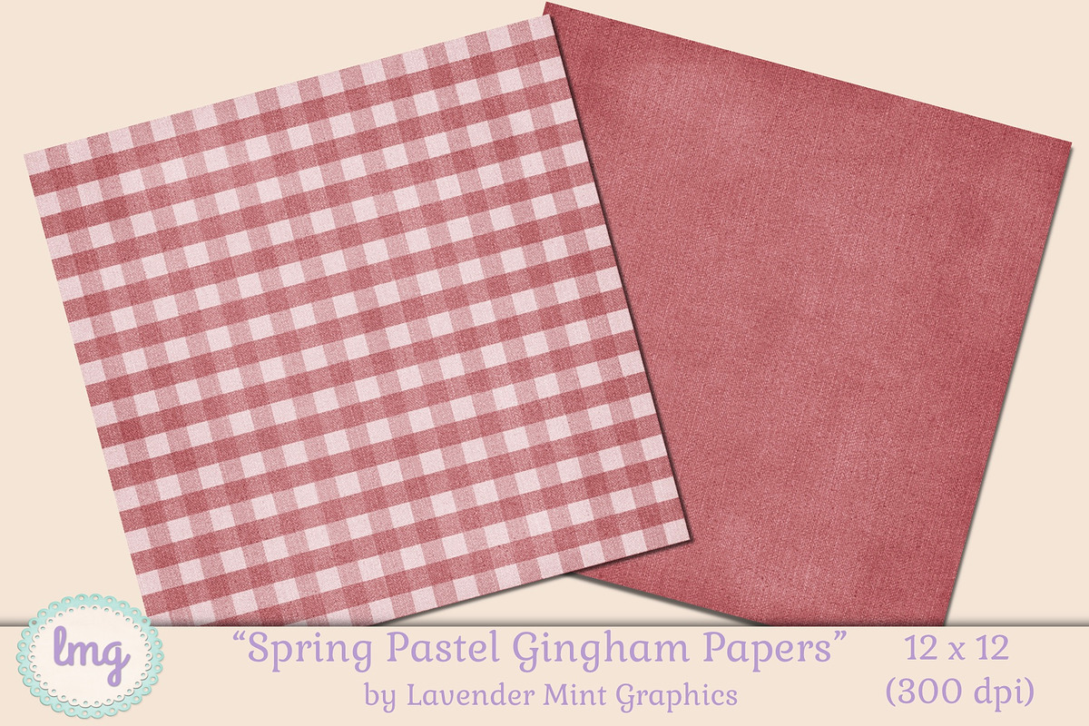 Spring Pastel Gingham Papers, a Pattern Graphic by Lavender Mint Graphics (Photo 4 of 7)