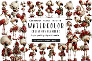 Christmas Flamingo clipart, an Illustration by CreationArt (Thumbnail 1 of 5)
