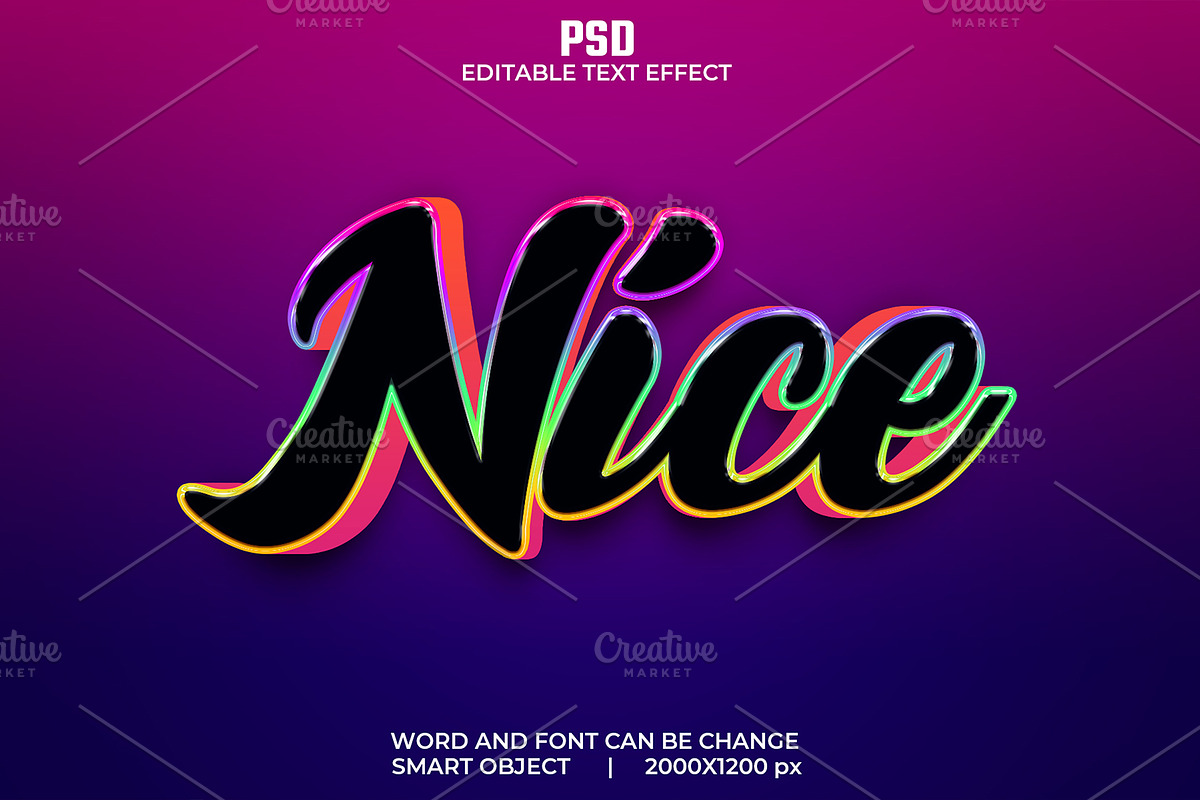 Nice 3d Editable Psd Text Effect, a Layer Style Add-On by bdrobin (Photo 1 of 2)