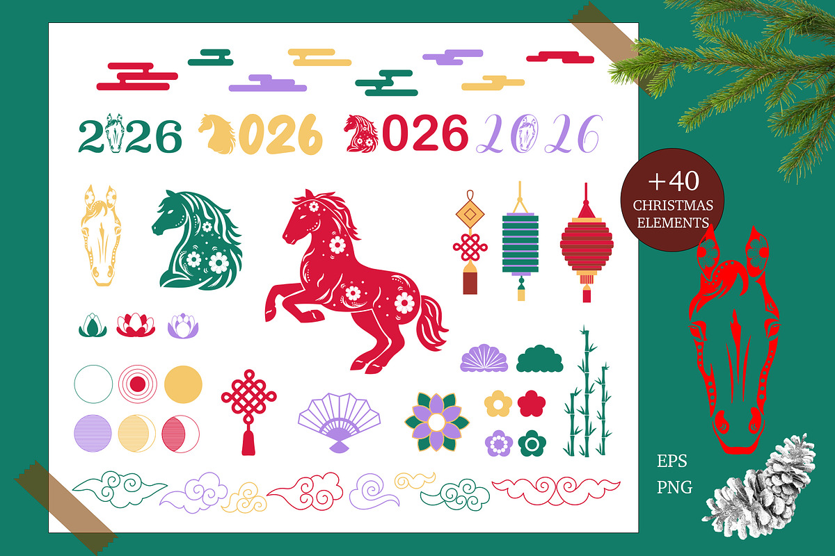 Chinese New Year 2026 of the Horse, a Graphic by DysenkaArt (Photo 2 of 7)