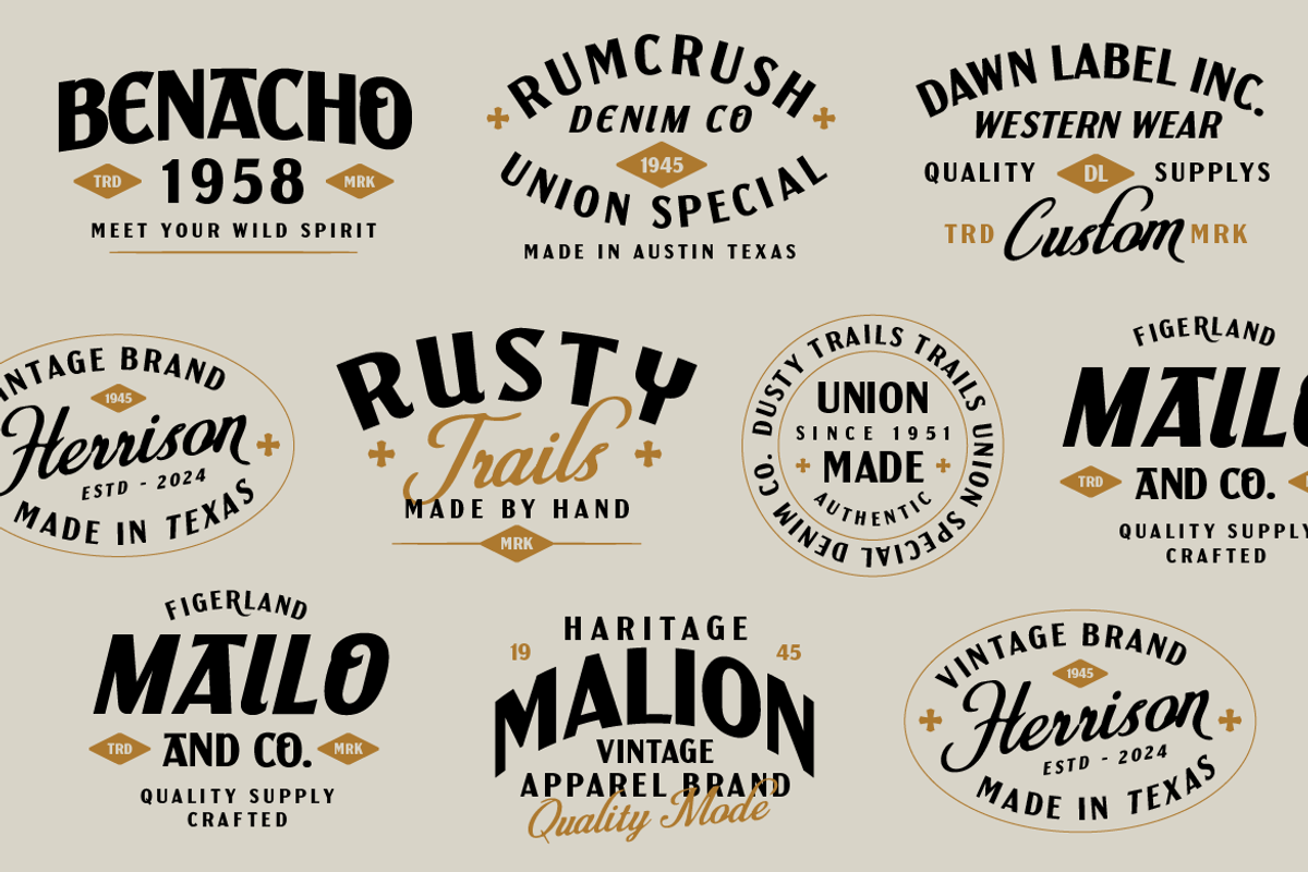 Brunson - Vintage Sans Serif, a Sans Serif Font by Burntilldead (Photo 8 of 12)