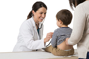pediatrician and child patient, a Health & Medical Photo by itakdalee