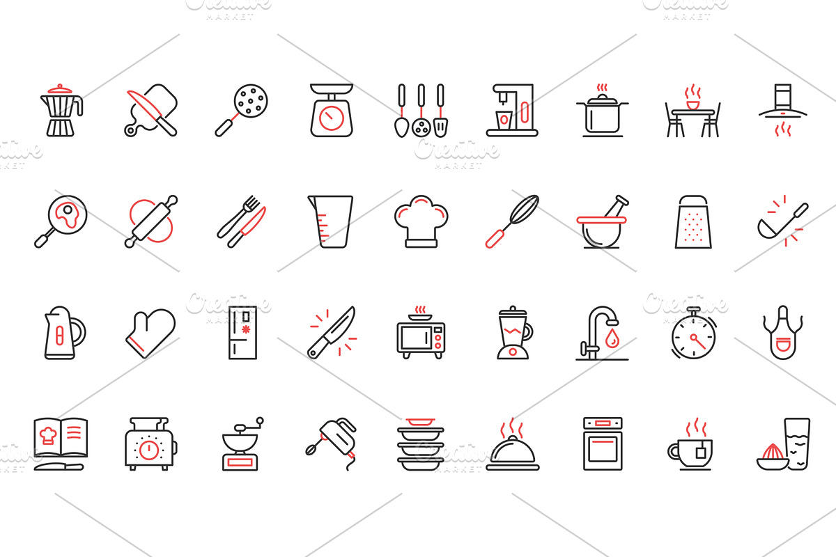 Food icons, an Object Illustration by Lemberg Vector