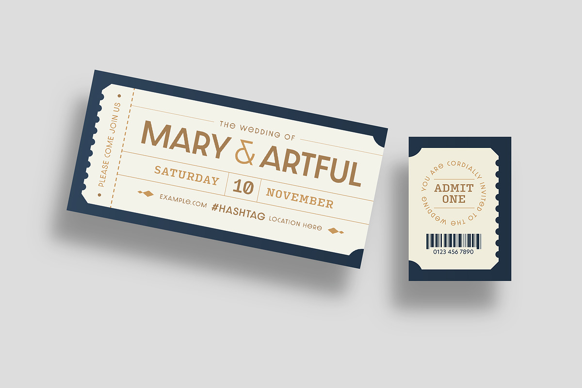 Wedding Ticket Template, an Invitation Template by BrandPacks (Photo 3 of 5)