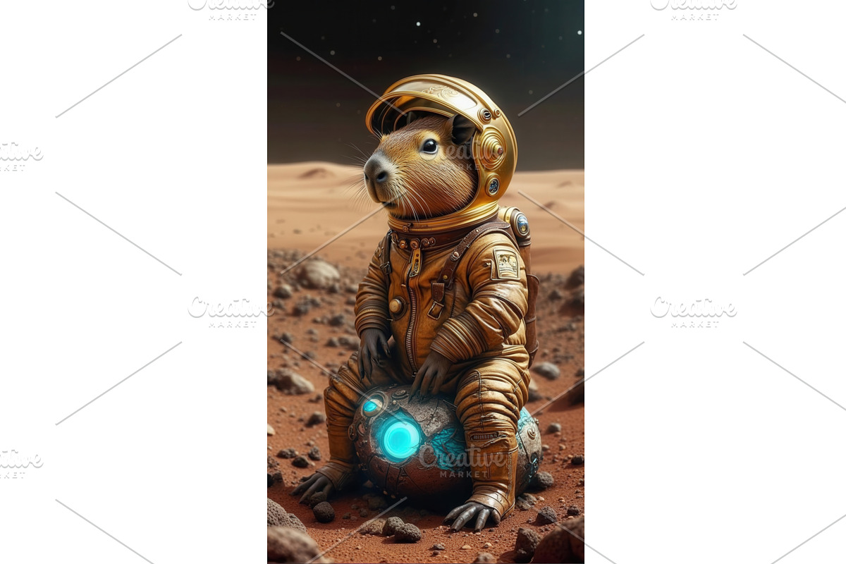 Adorable rodent in a golden, an Illustration by tilialucida