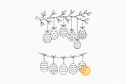 Cute Easter Clipart Bundle, Line Art, a Seasonal Illustration by Pretty Meerkat (Thumbnail 7 of 7)