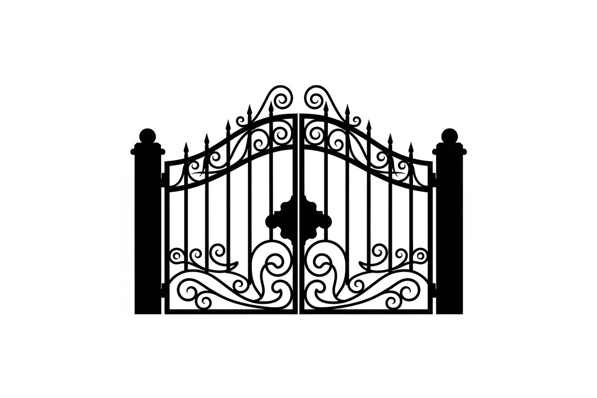 Ornate Wrought Iron Gate Vector Bund, an Illustration by Designs_River (Photo 13 of 47)