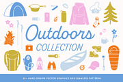 Outdoors Collection - Hiking/Camping, an Illustration by emilywhitedesign (Thumbnail 1 of 7)