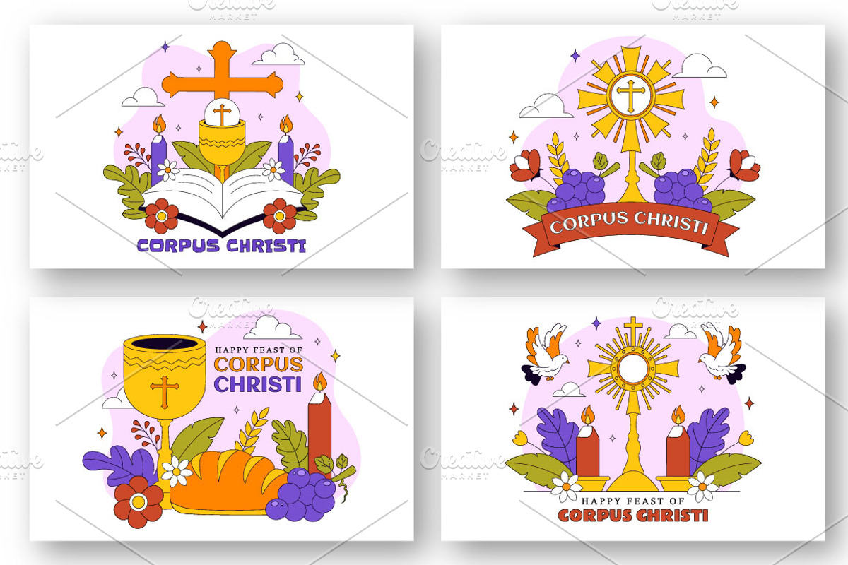 10 Corpus Christi Religious, a Seasonal Illustration by denayunebgt (Photo 2 of 4)