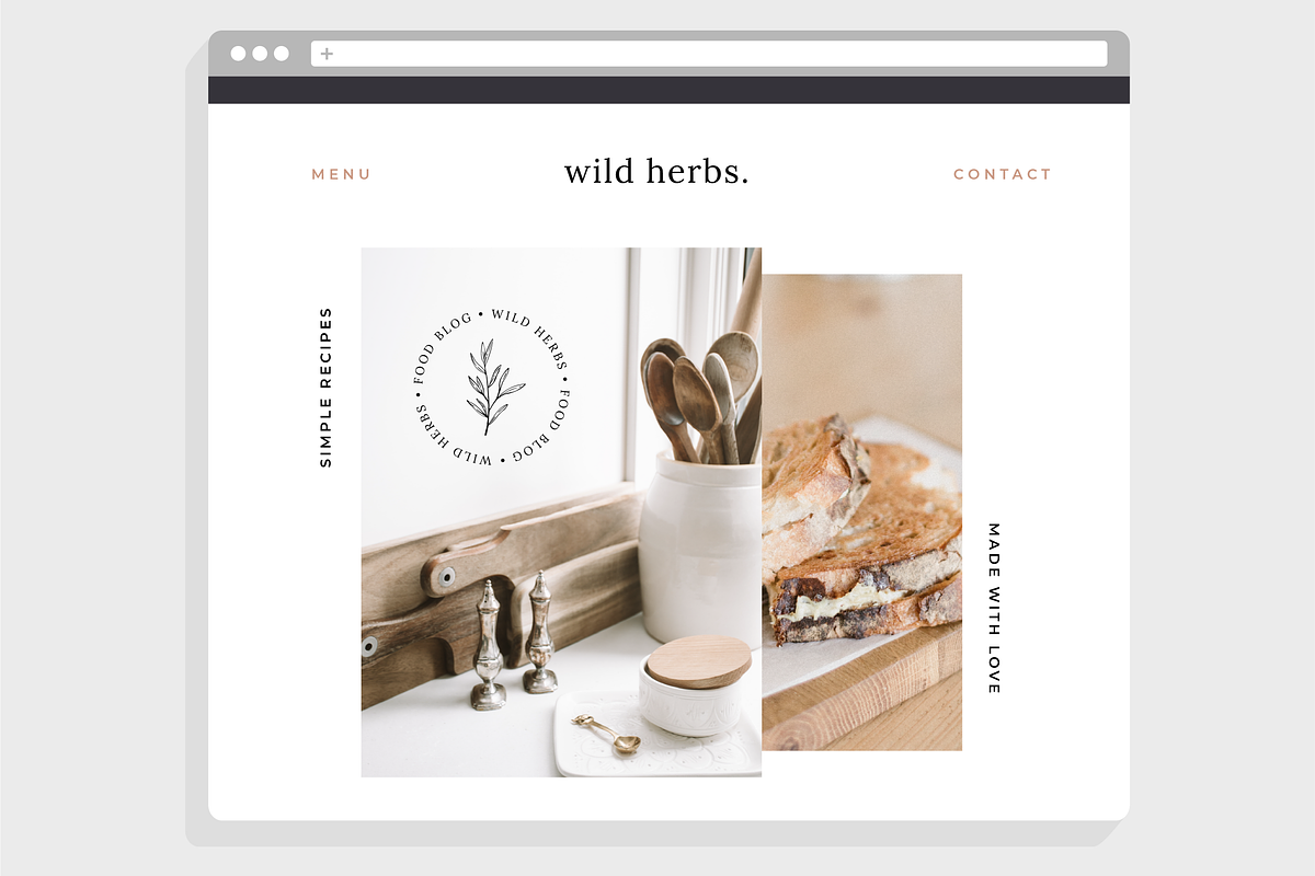 Food Blog Logos for Canva