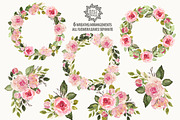 Watercolor English Roses wreaths, an Illustration by Babysbreath/Dandelionery (Thumbnail 1 of 3)