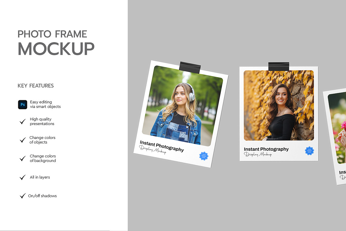 Instant Polaroid Photo Frame Mockup, a Product Mockup by graphypix (Photo 2 of 4)