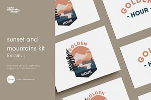 Golden Hour Canva Logo Template