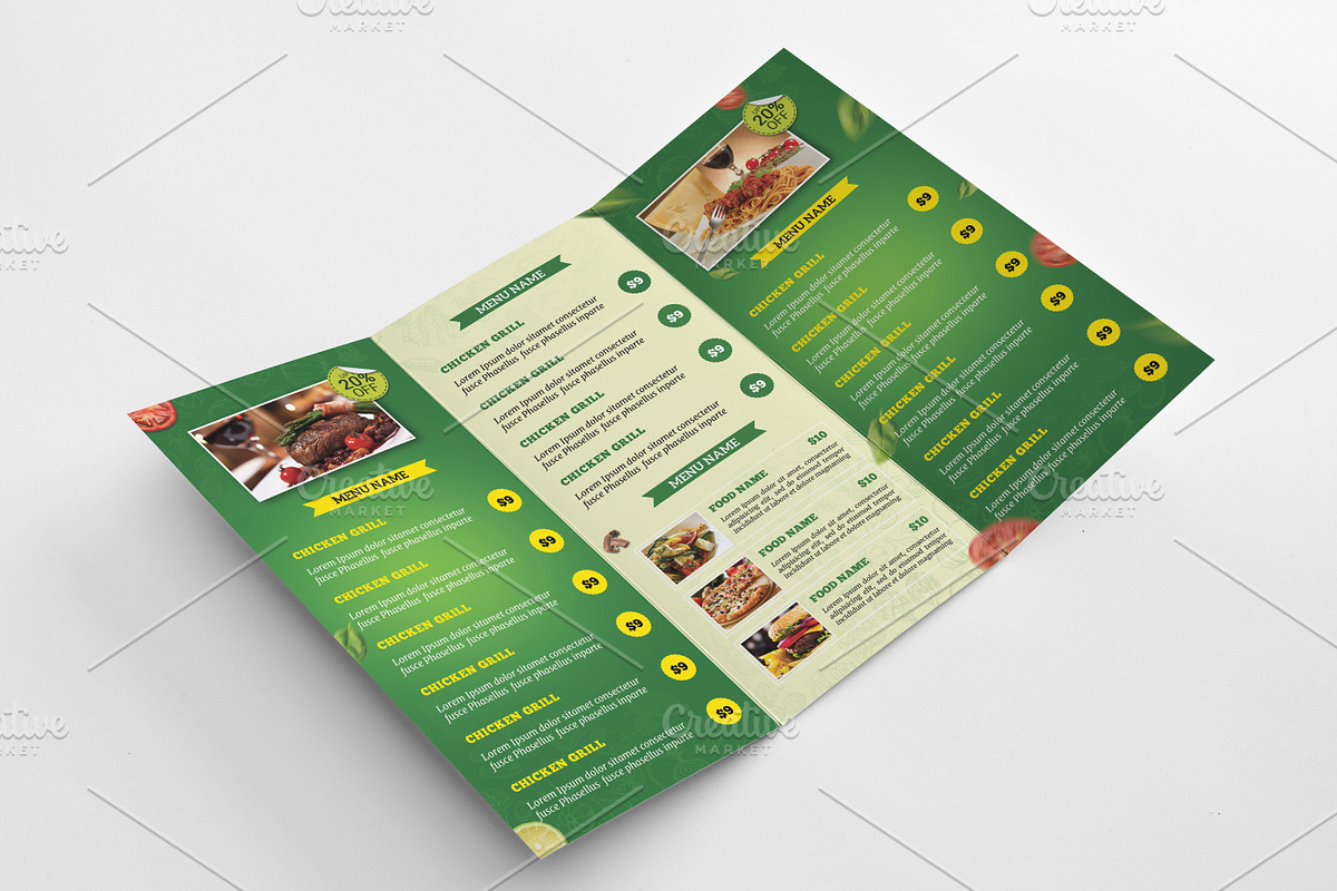 Pizza Trifold Brochure Template, a Brochure Template by GreenPixi (Photo 4 of 4)