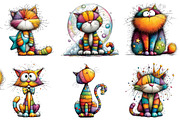 Rainbow Cat Clipart, an Illustration by DreamArtGraphic (Thumbnail 3 of 4)