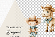 Baby cowboy boot clipart, Watercolor, a Decorative Illustration by Invite to Clipart (Thumbnail 5 of 6)