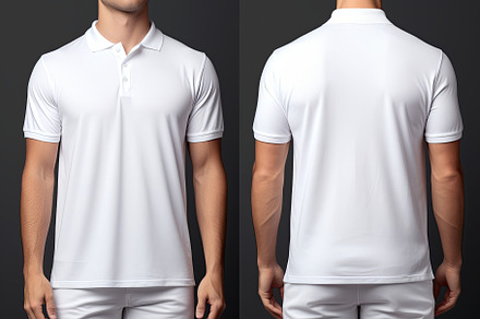 Realistic white polo shirts mockup f, a Beauty & Fashion Photo by Pixeness