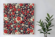 Red White and Blue Floral Background, a Decorative Illustration by Sharon Schwalbe (Thumbnail 4 of 6)