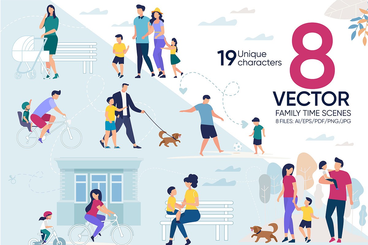 Family Time Vector Scenes, a Landing Page Template by Tera Vector (Photo 1 of 2)