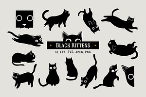 14 Black Kittens